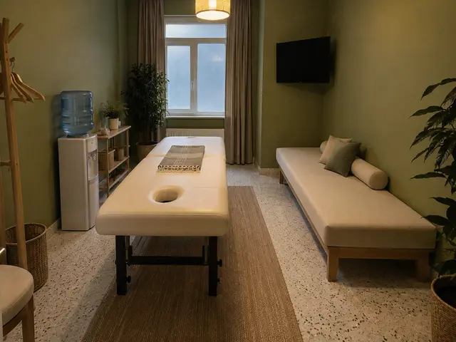 Pencereli, bitkili sakin masaj odası — Çobançeşme, Masaj Salonun